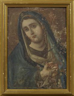 Appraisal: Mexican Retablo of the Virgin Mary early th c oil