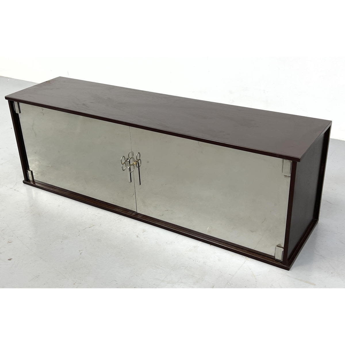 Appraisal: Vittorio Introini 's wall mounted credenza cabinet wood with Stainless