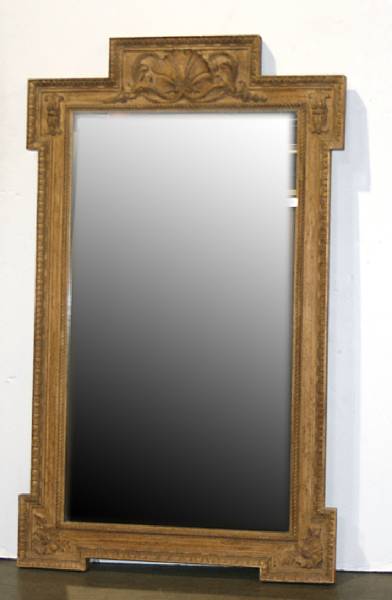 Appraisal: A Neoclassical style stained hardwood mirror height ft in width