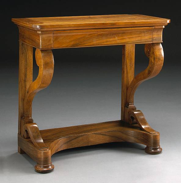 Appraisal: A Charles X inlaid walnut console second quarter th century