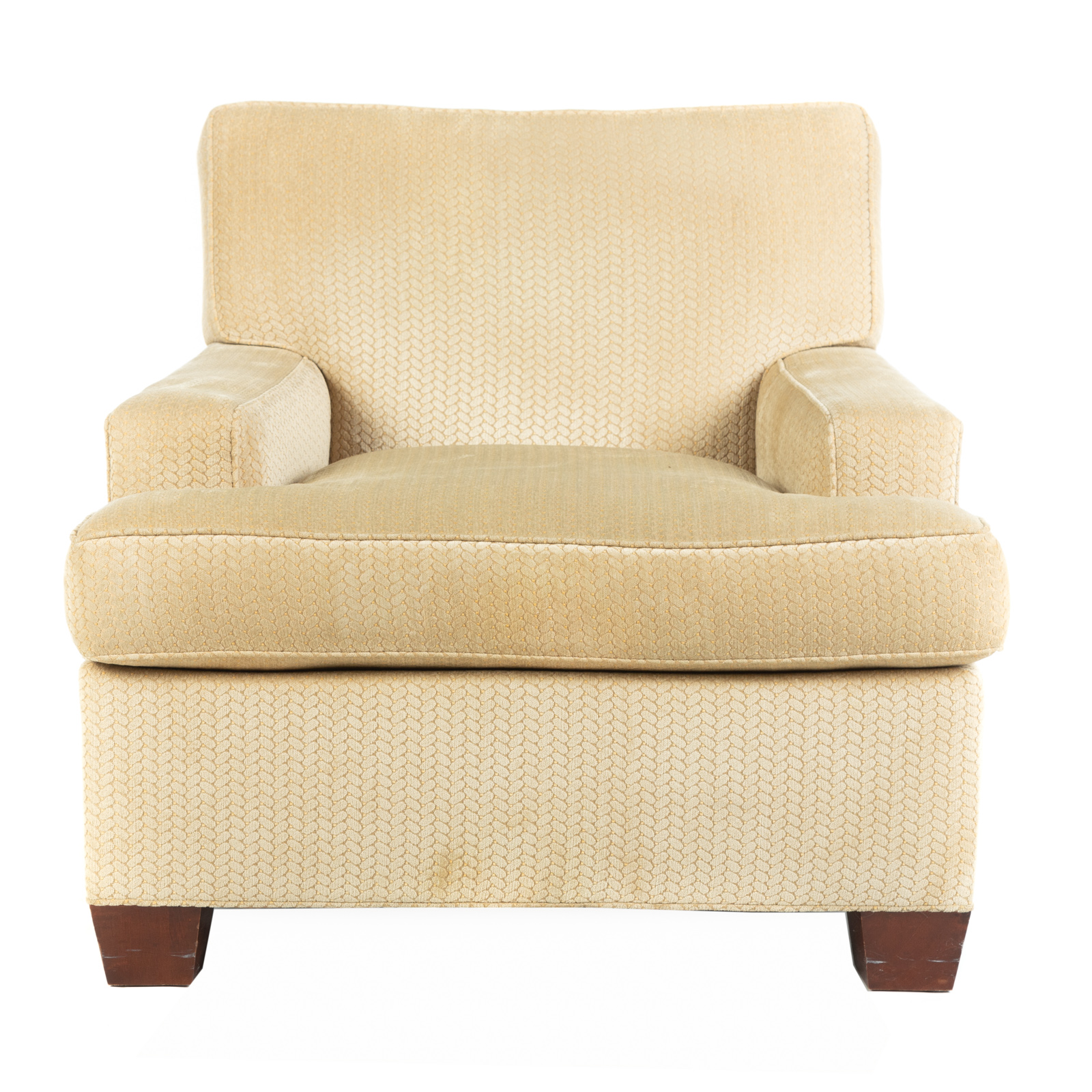 Appraisal: HICKORY CHAIR OVERSIZED UPHOLSTERED ARMCHAIR th century in H in