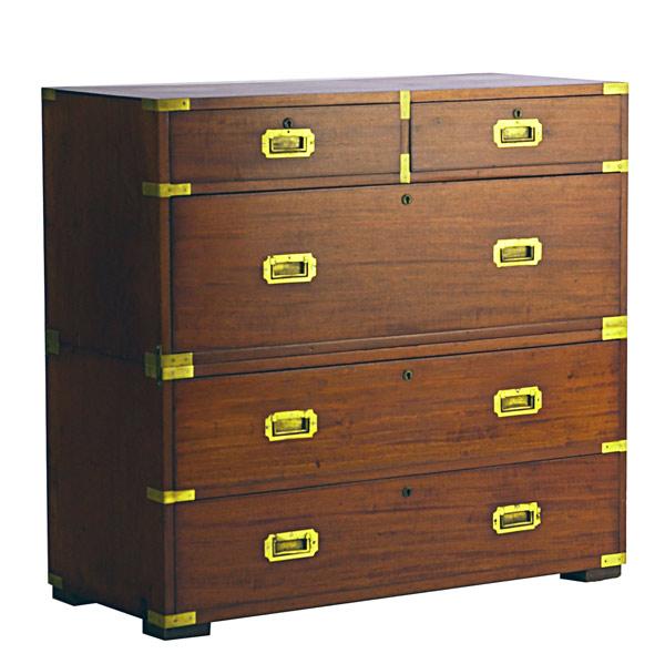 Appraisal: Campaign style two-over-three drawer chest th C x x