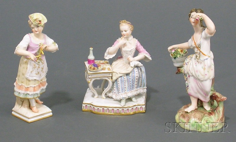 Appraisal: Two German Porcelain Figures of Ladies late th to early