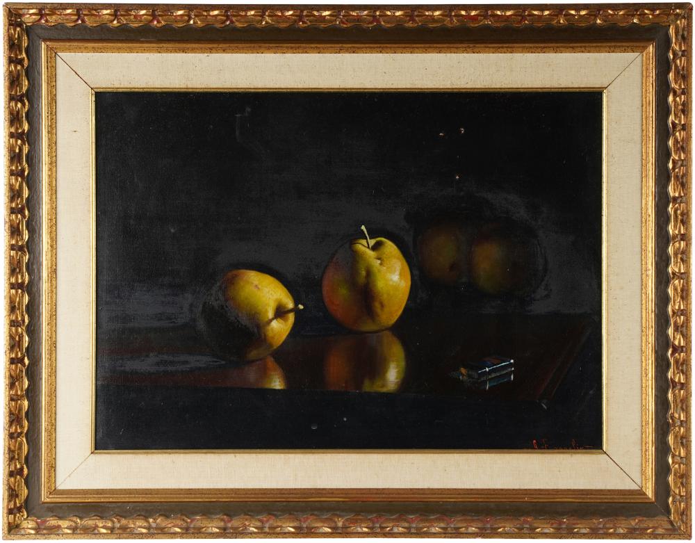 Appraisal: G BRAGOLIN STILL LIFE WITH PEARS oil on canvas signed