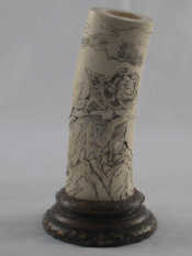 Appraisal: A Japanese ivory section of tusk with Samurai warrior in