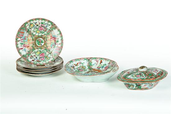 Appraisal: SEVEN PIECES OF ROSE MEDALLION China late th-early th century