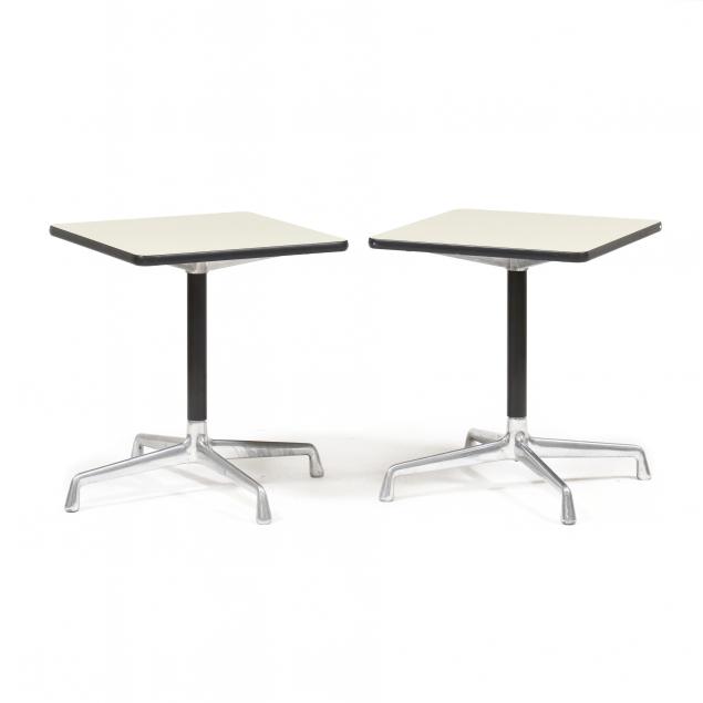 Appraisal: CHARLES AND RAY EAMES PAIR OF ALUMINUM GROUP SIDE TABLES