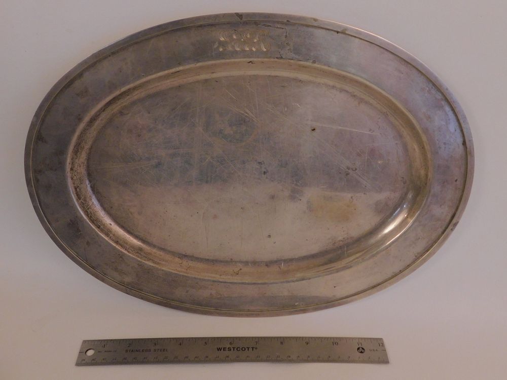 Appraisal: INCH STERLING PLATTER Sterling silver oval platter x inches with