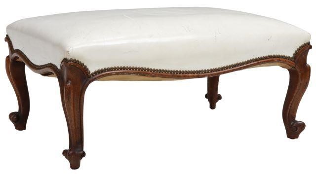 Appraisal: Louis XV style bench th c upholstered seat with tack