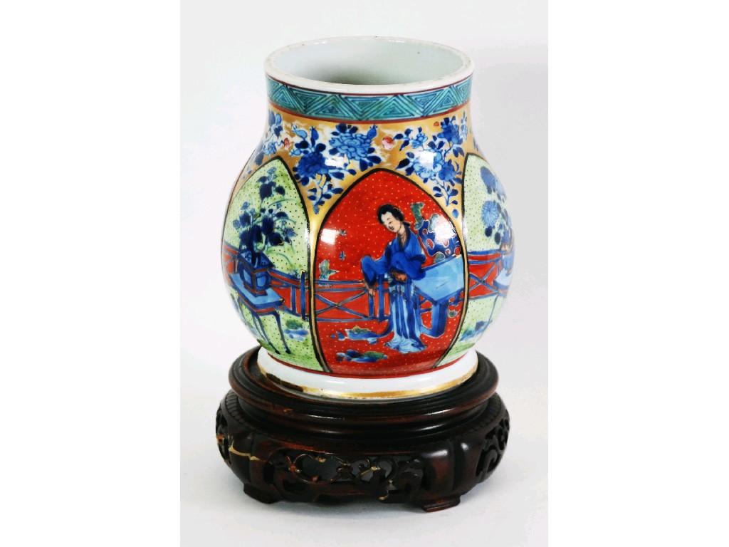 Appraisal: NINETEENTH CENTURY CHINESE ENAMELLED PORCELAIN VASE baluster form painted with