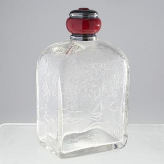 Appraisal: French Art Deco silver glass perfume bottle French Art Deco