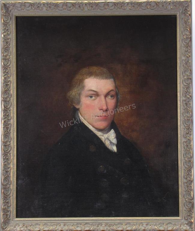 Appraisal: Antique Portrait early th Century x O C unsigned Cross-eyed