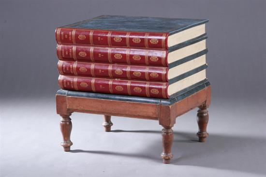 Appraisal: ENGLISH TH CENTURY BOOK-FORM STOOL th century composed of old