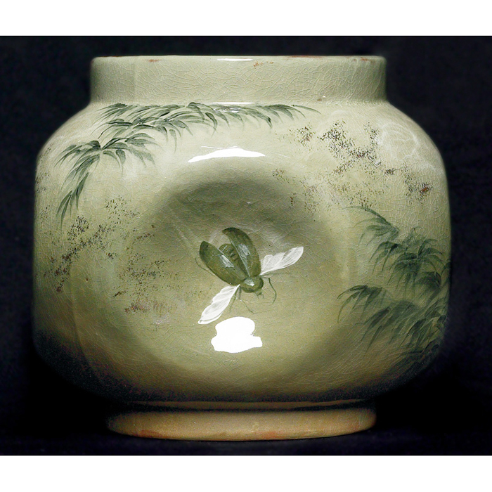 Appraisal: Rookwood vase bulbous form with indented sides Limoges glaze with