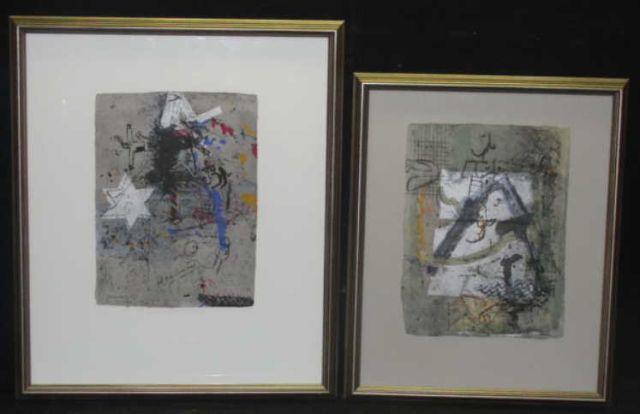 Appraisal: TOLKOVSKY Zvi Original Mixed Media Prints Both from Nueima Series