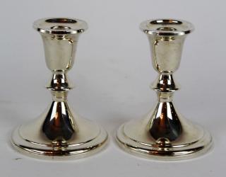 Appraisal: Pair of Towle weighted sterling silver candlesticks Pair of Towle