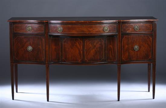 Appraisal: FEDERAL STYLE MAHOGANY SIDEBOARD th century with string inlays throughout