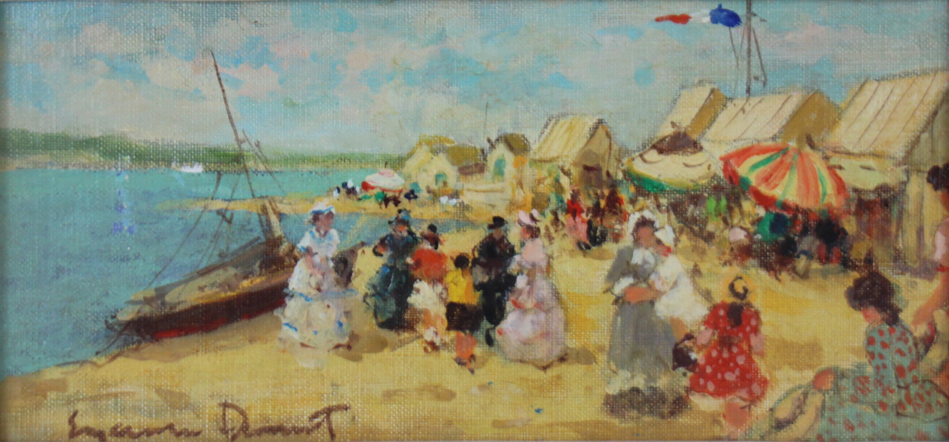 Appraisal: SUZANNE DEMAREST FRENCH - Oil on canvas French Beach Scene