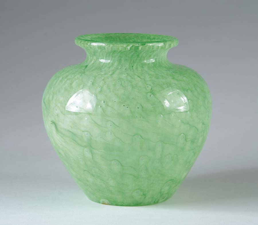 Appraisal: STEUBEN CLUTHRA VASE Spring green vase in the classic form