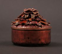 Appraisal: Jay Strongwater Autumn Leaves Box Mauve and topaz enameled copper