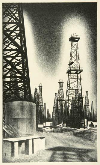 Appraisal: LOUIS LOZOWICK Oil Country Lithograph x mm x inches full