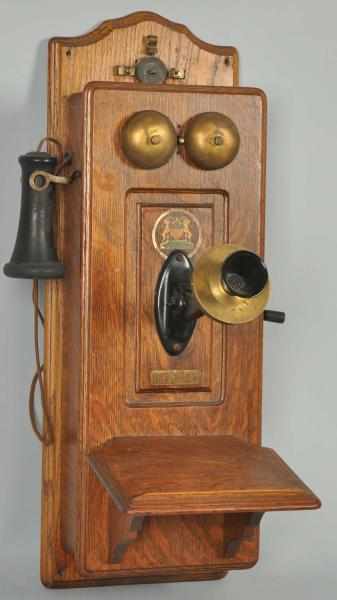 Appraisal: Swedish American CTPFF Wall Telephone Circa Oak Converted for use