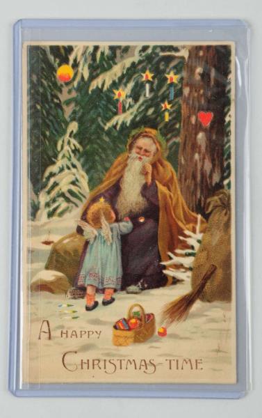 Appraisal: Hold-to-Light Santa Postcard This postcard is an unsigned design by