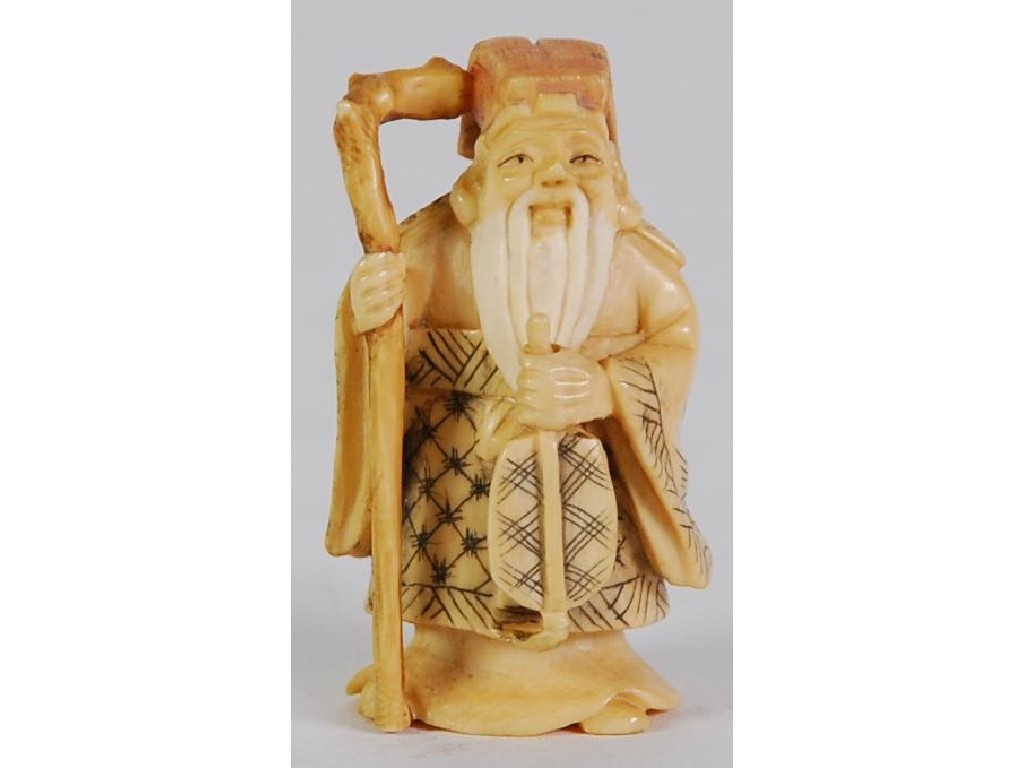 Appraisal: LATE NINETEENTH EARLY TWENTIETH CENTURY JAPANESE CARVED AND INCISED IVORY