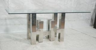 Appraisal: Paul Evans style Aluminum Base Cityscape Dining T Paul Evans