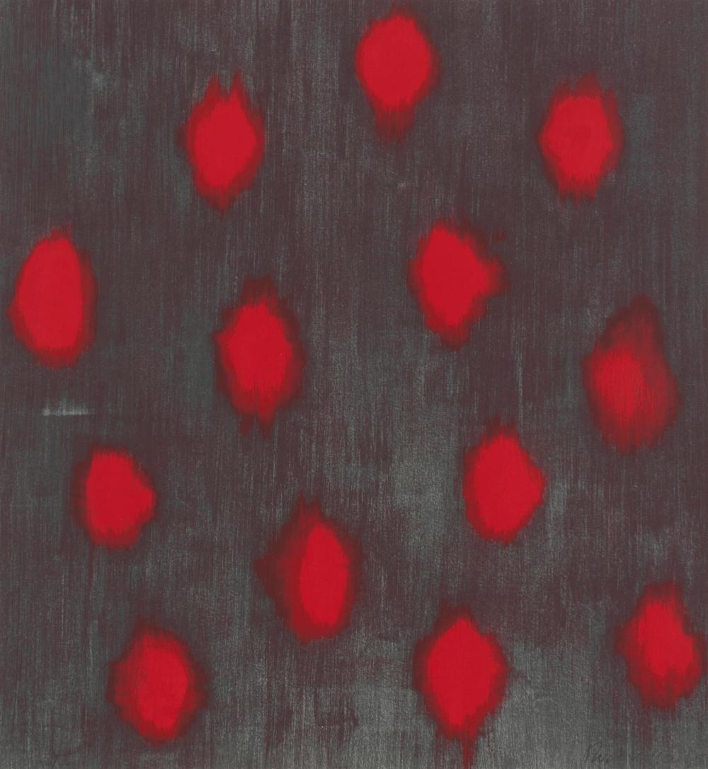 Appraisal: Ross Bleckner b American Throbbing Hearts Small Screenprint in colors