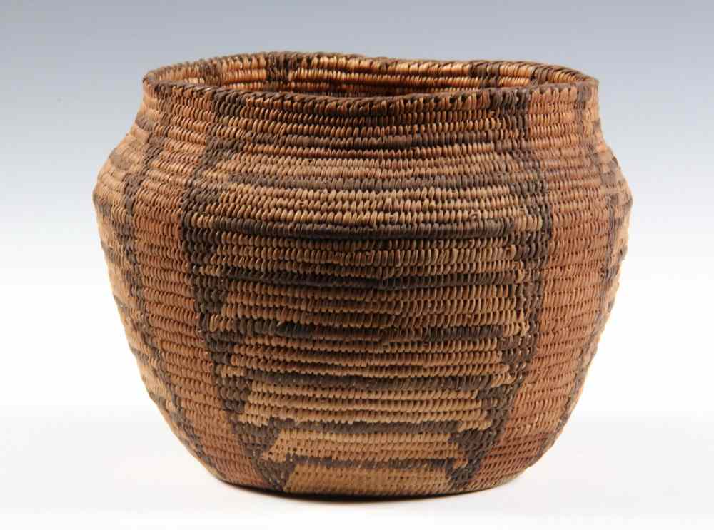 Appraisal: NATIVE AMERICAN BASKETRY DRINKING CUP - Pima Indian Sweetgrass Basketry