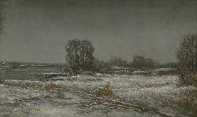 Appraisal: Henri van Lerven German - Winterscape oil on canvas signed