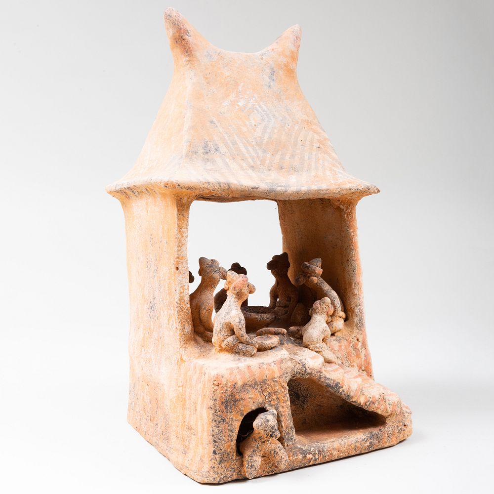 Appraisal: Ethnographic Painted Pottery Model of a Hut x x in