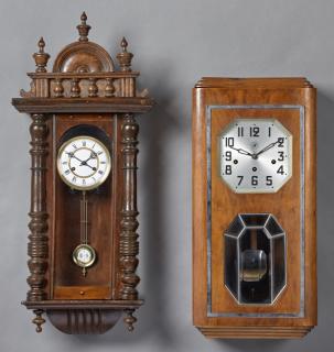 Appraisal: Two French Wall Clocks consisting of an Art Deco Chiming