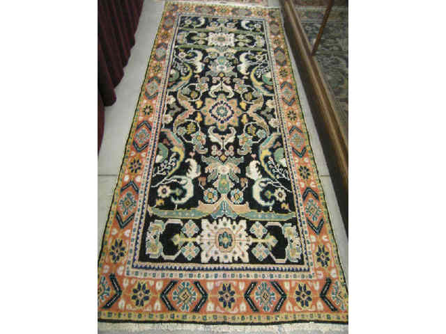 Appraisal: Mahal Persian Handmade Runner stylized floral on indigio field '