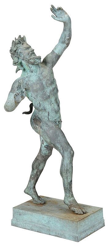 Appraisal: Patinated Bronze Statue of Dancing Satyr Continental late th early