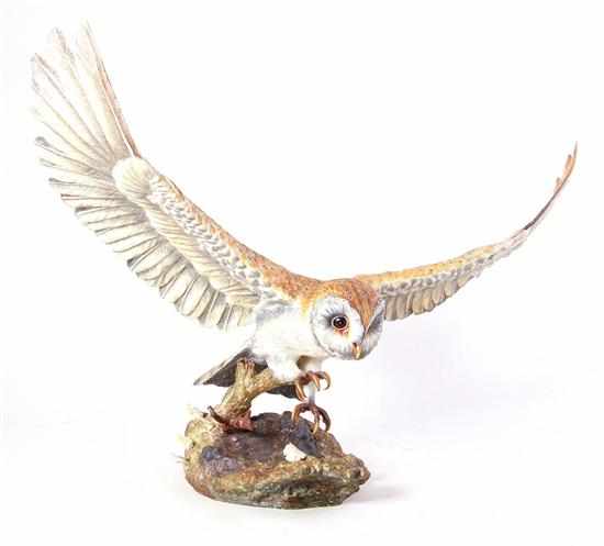 Appraisal: Boehm porcelain Barn Owl figure H '' W '' D