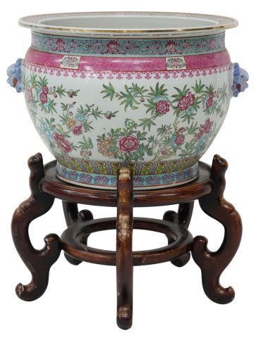 Appraisal: Chinese famille rose porcelain fish bowl flat rim with diapering