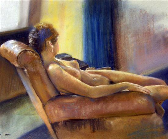 Appraisal: Wilfred G May pastel of a reclining nude signed and