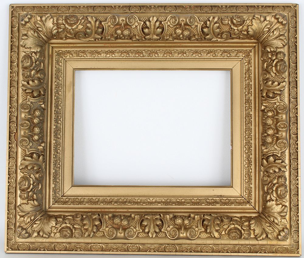 Appraisal: th C Carved Giltwood Frame Rabbet Size x in Overall