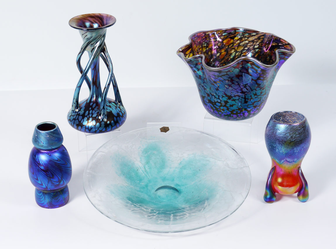 Appraisal: PIECE EUROPEAN ART GLASS To include Kunstglas bowl with original