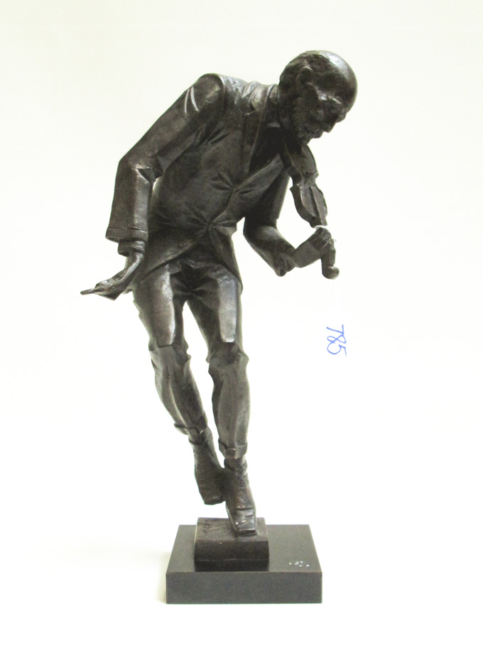 Appraisal: BARUCH SAKTSIER BRONZE SCULPTURE Israel USSR born Fiddler Inscribed Saktsier