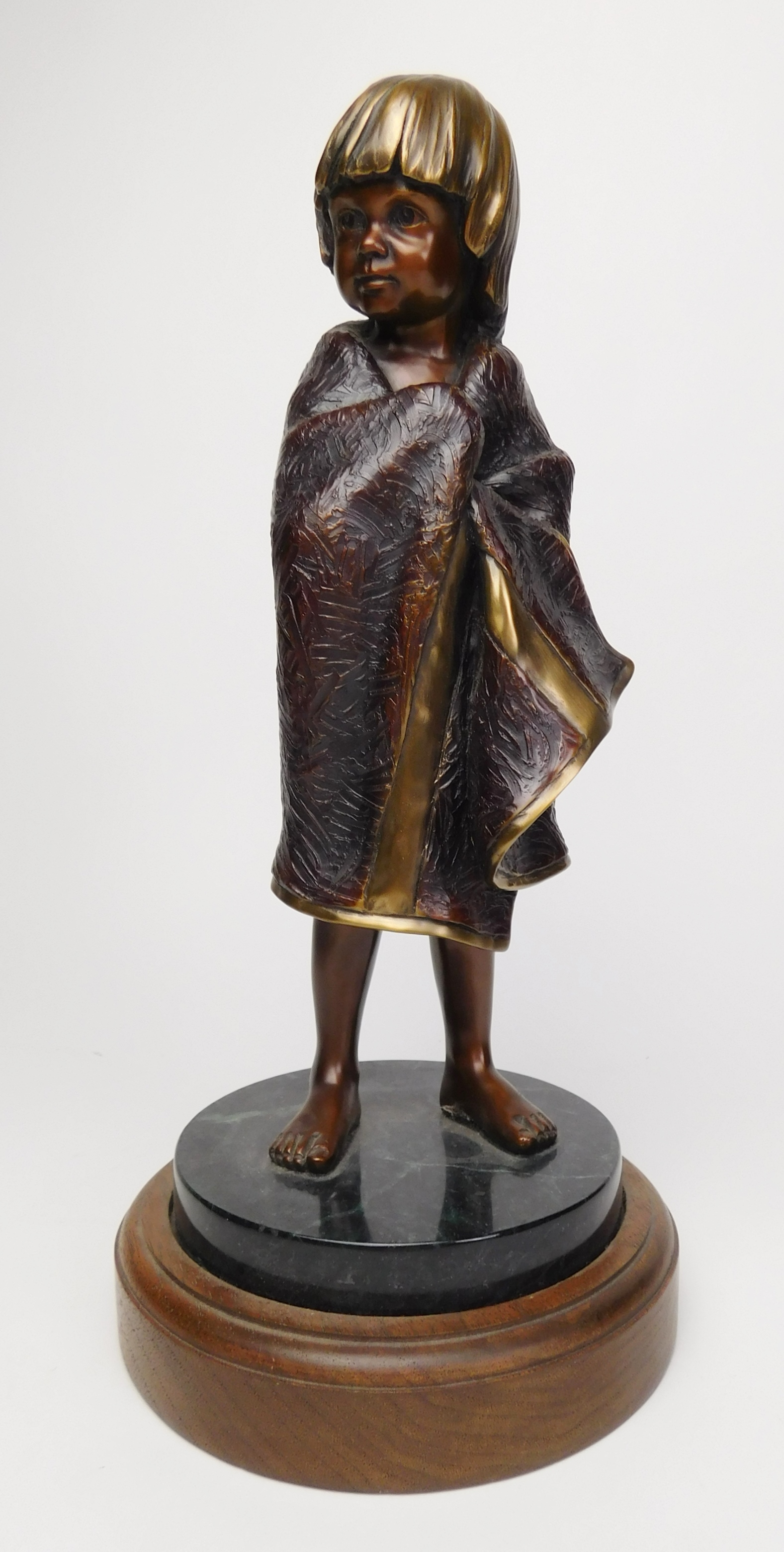 Appraisal: George W Lundeen American - ''Young Girl''- bronze sculpture signed