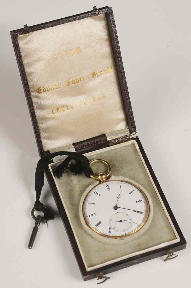 Appraisal: SWISS GOLD POCKETWATCH - Swiss Gold Pocketwatch by Edward Favre-Brandt