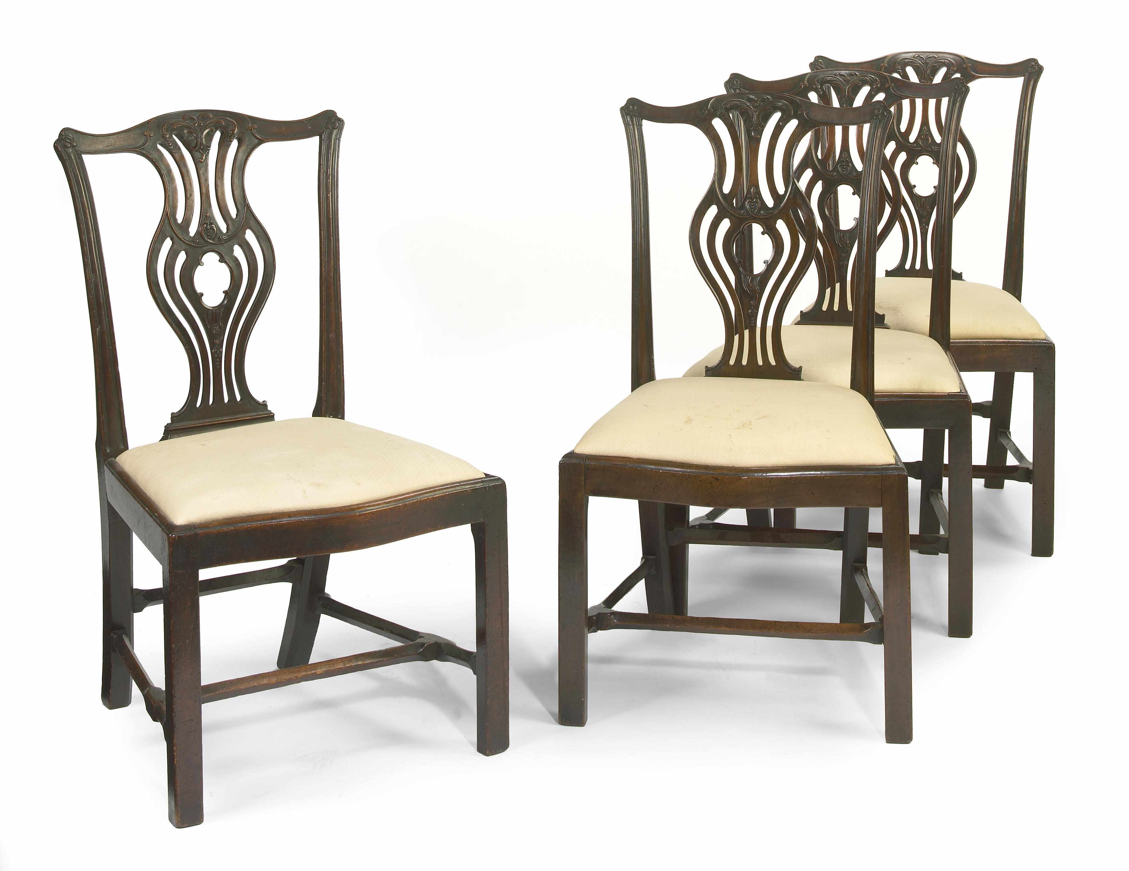 Appraisal: A good set of four George III carved mahogany dining