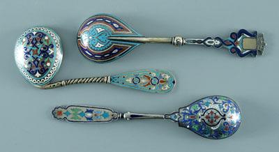 Appraisal: Three Russian silver spoons spoon fine maker unknown assay crown