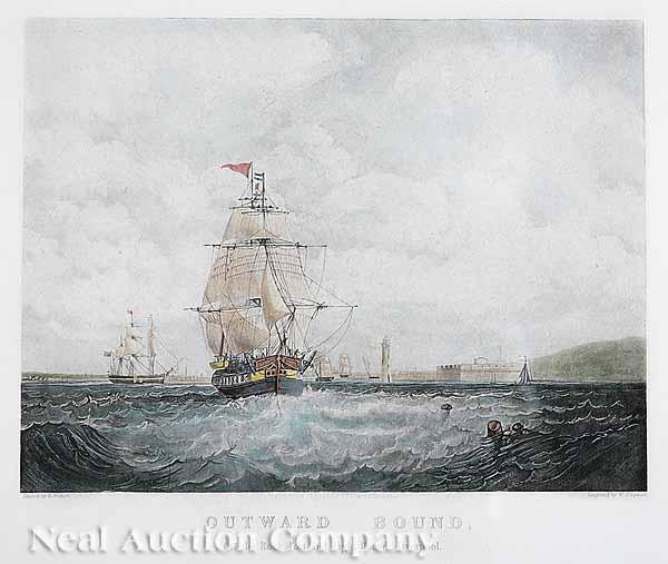 Appraisal: A Good Group of Five Hand-Colored Maritime Prints comprising The