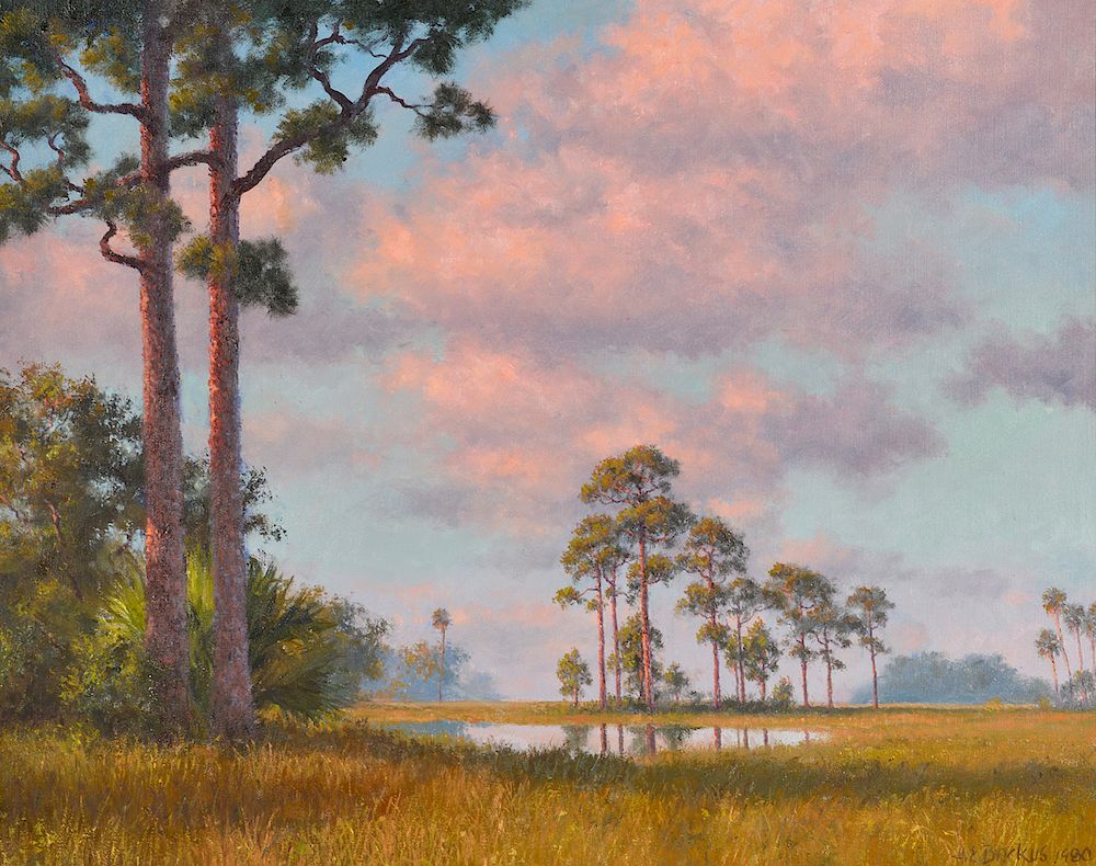 Appraisal: Beanie Backus 'Pink Clouds Over the Everglades' Highwayman Albert Beanie