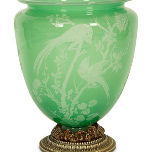 Appraisal: A Steuben Acid-Cut Glass Vase Early th Century the jade