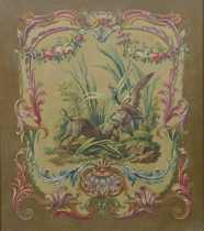 Appraisal: Preliminary Painting for Aubusson Tapestry French th Century Hunting scene